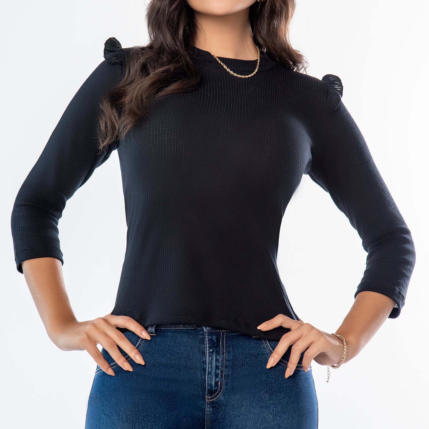 Blusa Malory Negro Croydon para Mujer