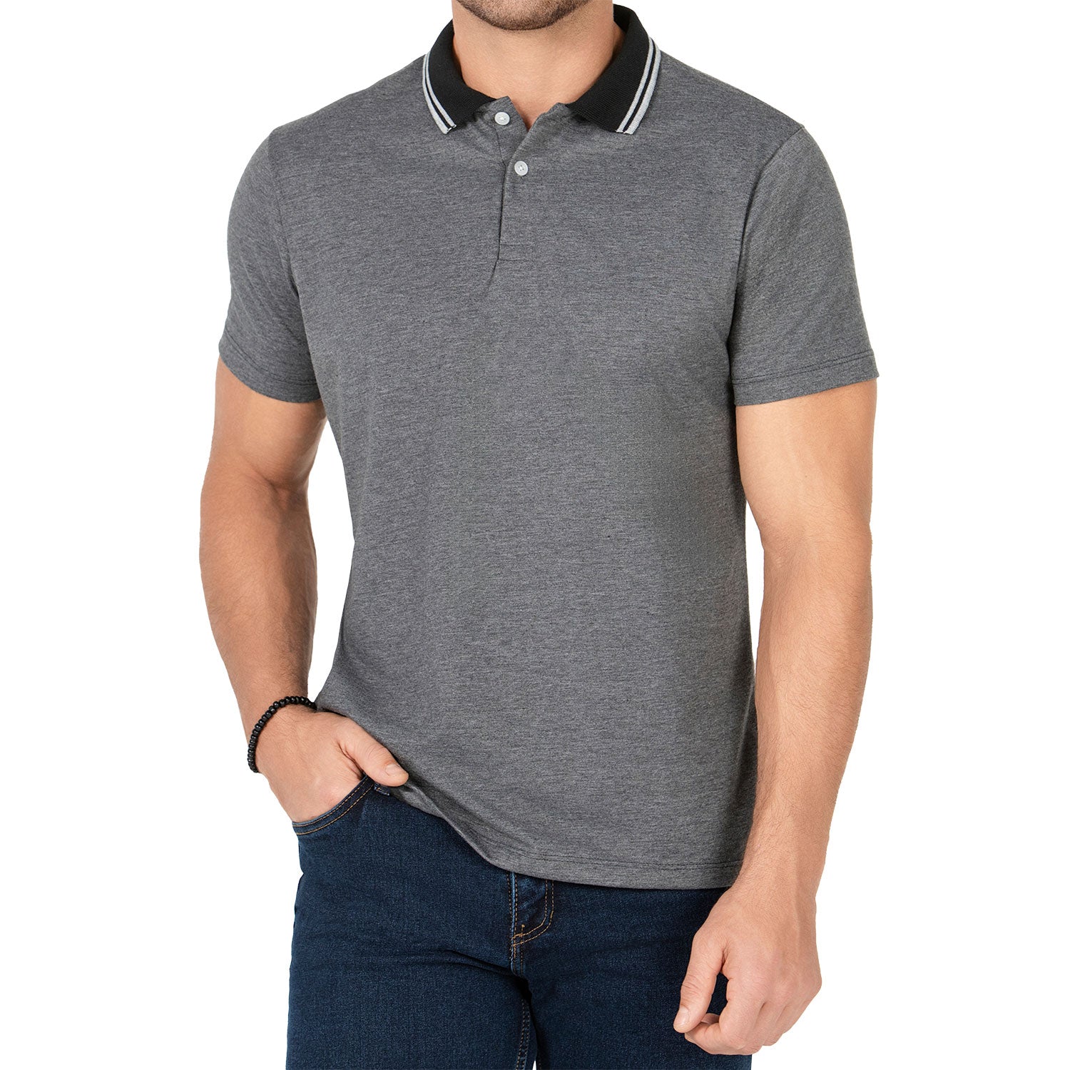 Camiseta Polo Lucas Gris Osc Croydon para Hombre