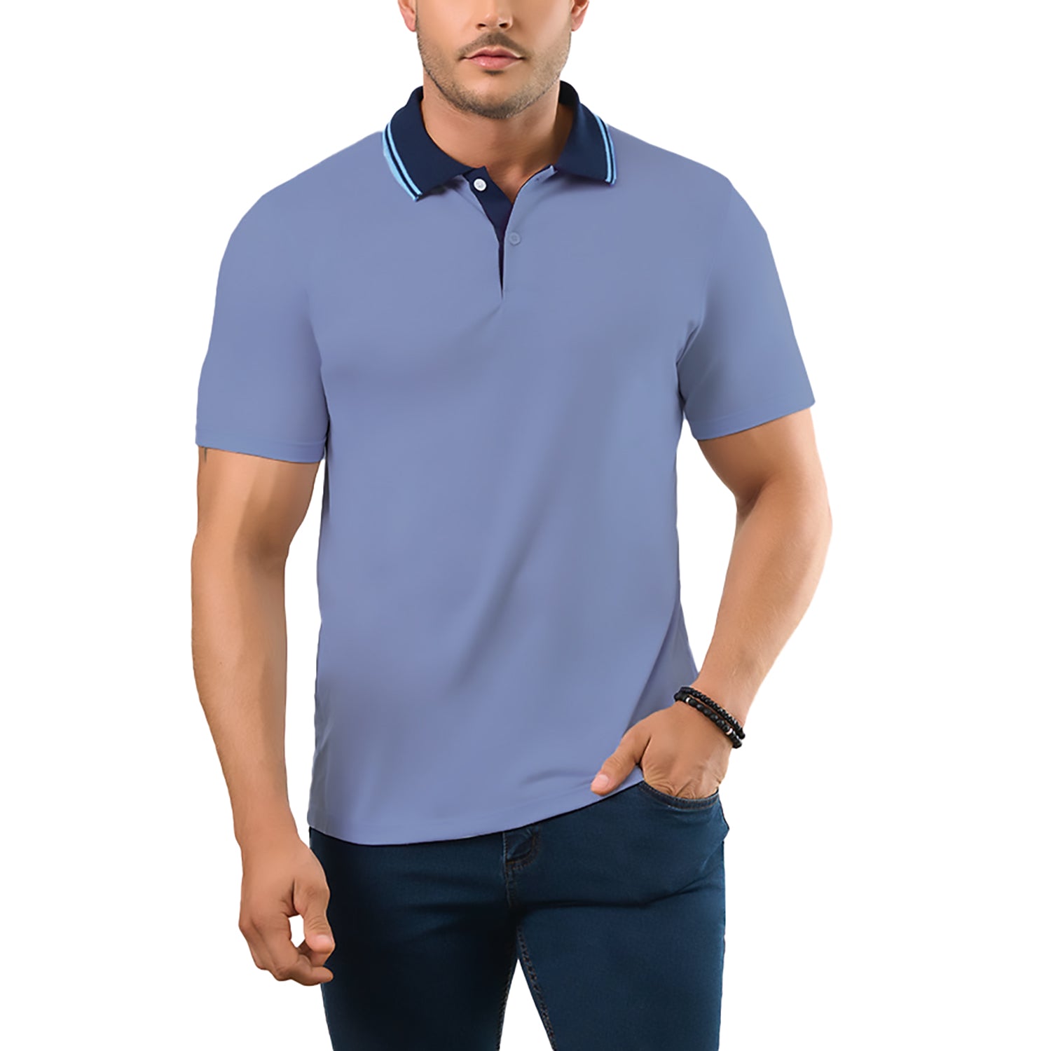Camiseta Polo Lucas Azul Croydon para Hombre