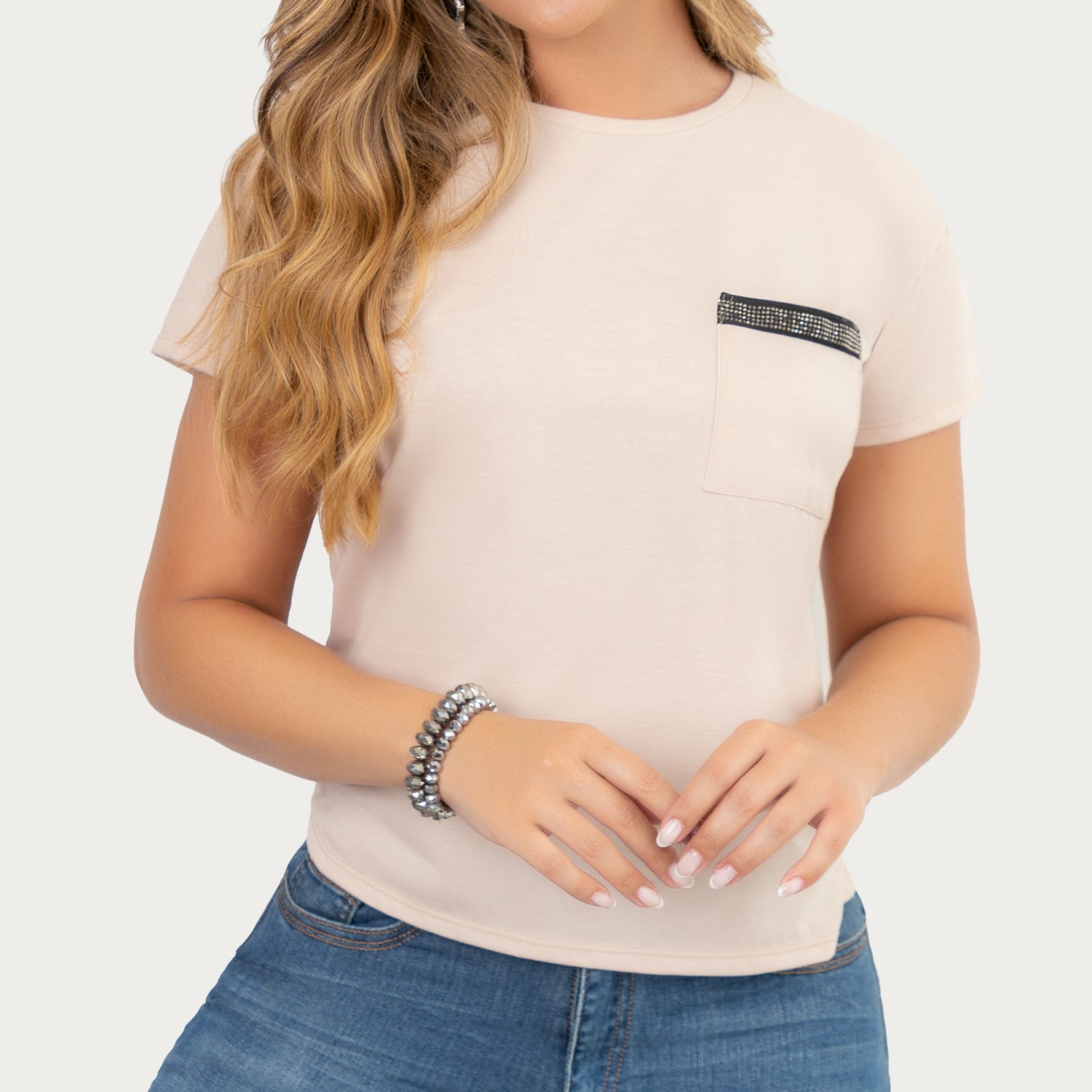 Camiseta Francia Beige Croydon para Mujer