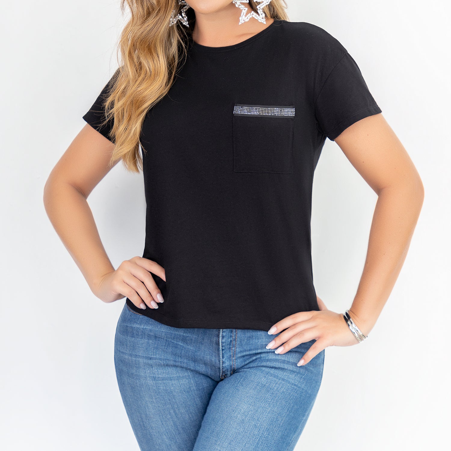 Blusa Francia Negro Croydon para Mujer