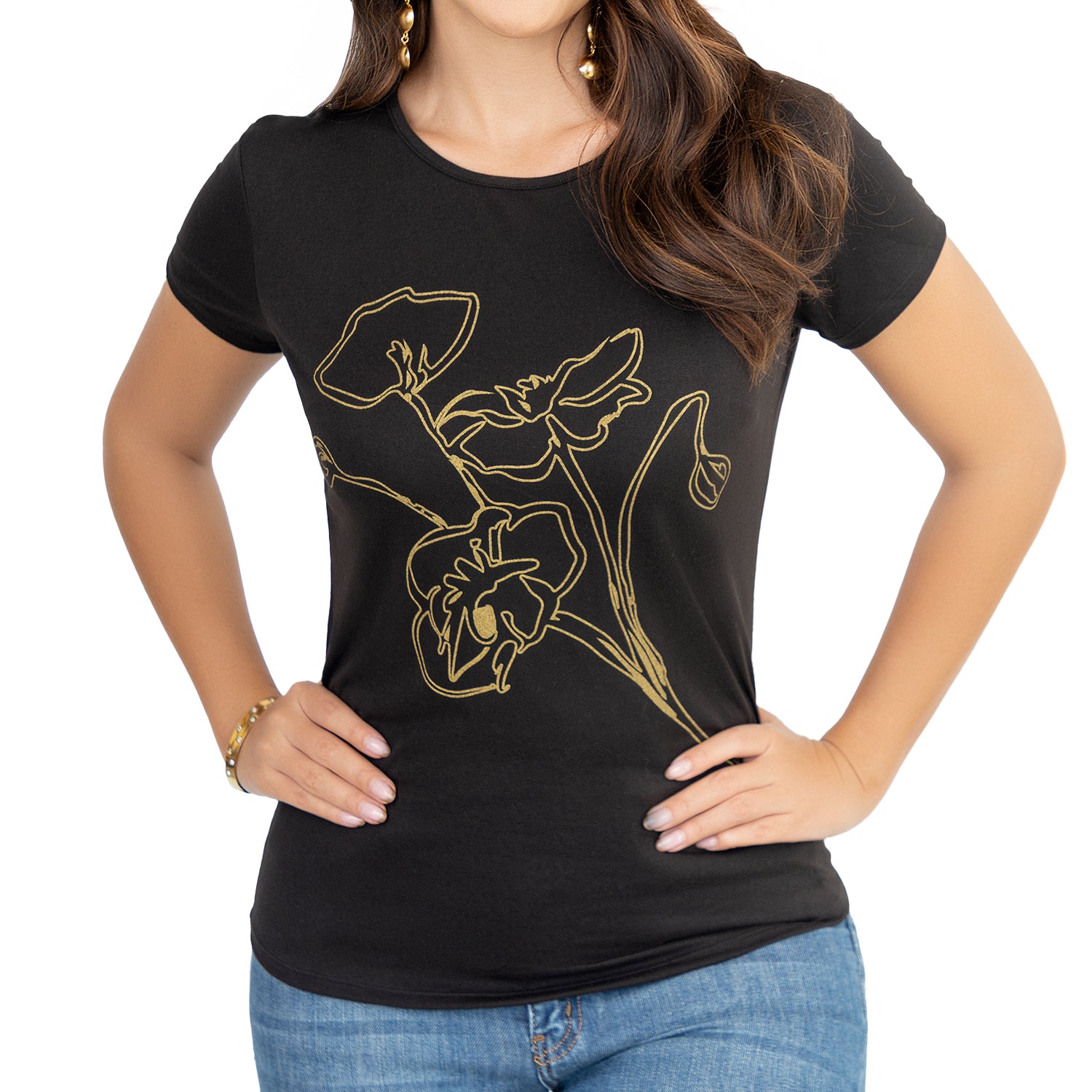 Camiseta Roxana Negro Croydon para Mujer