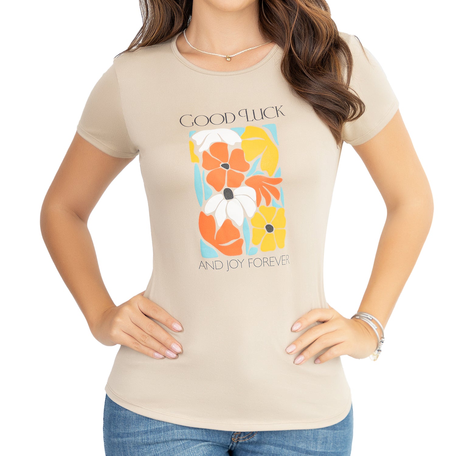 Camiseta Viviana Beige Croydon para Mujer