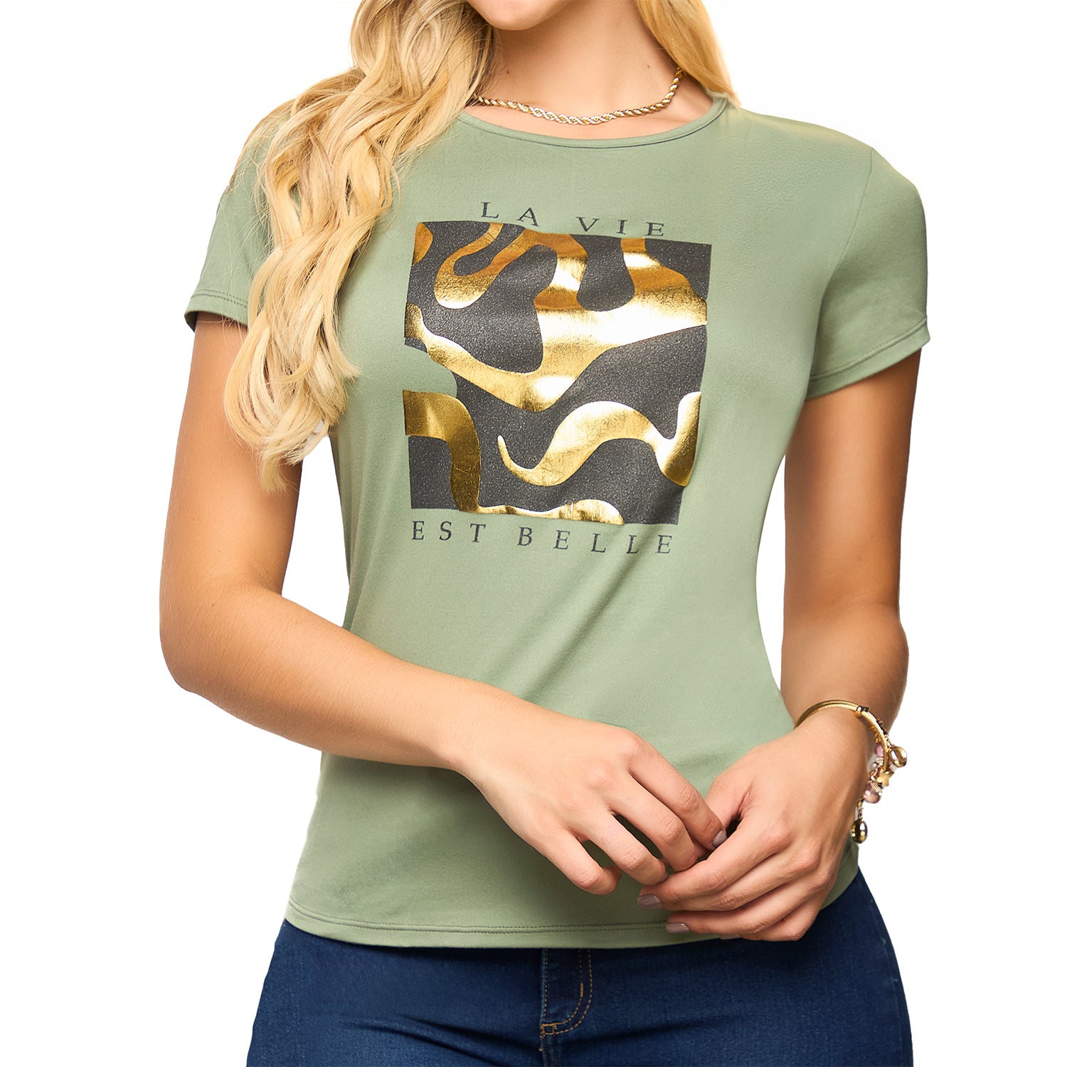 Camiseta Olivia Verde Croydon para Mujer